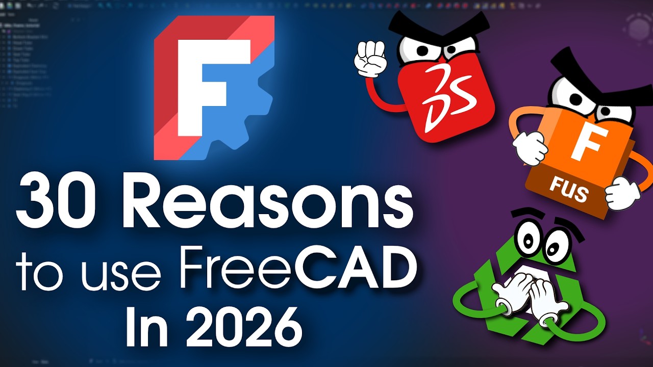 30 Reasons to use FreeCAD in 2026 - Tutorial video by Deltahedra